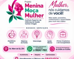 Todos os ATENDIMENTOS, OFICINAS E CURSOS no Programa Menina Moça Mulher são GRATUITOS!