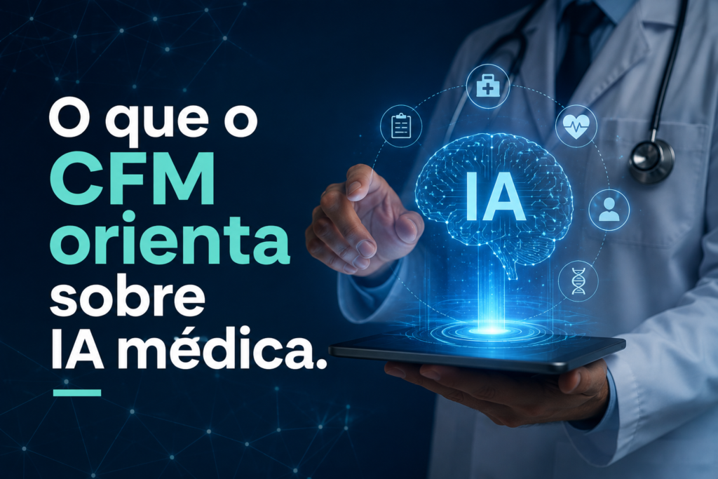 médico utilizando sistema de inteligência artificial em consultório
