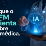 médico utilizando sistema de inteligência artificial em consultório